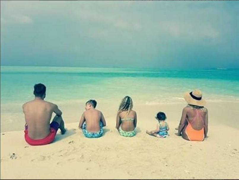 FrancescoTotti con la famiglia alle Maldive (Instagram)